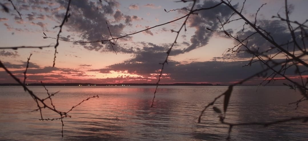 Sunset over the Uruguay River in Salto